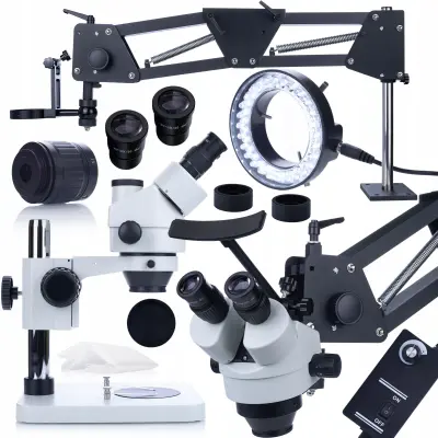 Mercury Pro MSMP-T-PS1 Trinokularni Mikroskop – Visoka Kakovost Optike, Povečava 7x-45x, C-Mount | Profesionalni Mikroskop