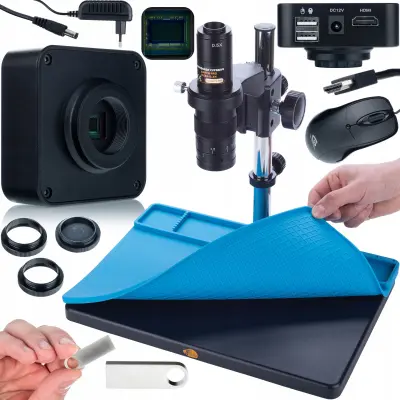 Komplet Mikroskopov Earth Pro MCEP-0.5X, Mikroskopska Kamera Gemini PRO 16MP, Silikonska Tla 380x260 Mm | Visoka Optika, HDMI, C-Mount