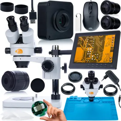 Komplet Mikroskopov Mercury Pro – Trinokularna Glava, 16MP Kamera, Silikonska Podloga 480 X 320 Mm, 8" Žaluzije