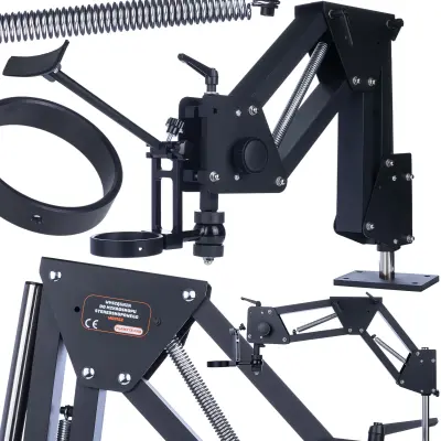 WDMS2 Wisičnik Za Stereoskopski Mikroskop – Nastavljiva Višina 35-80 Cm, Aluminij, Stabilen | Primer 76,5 Mm