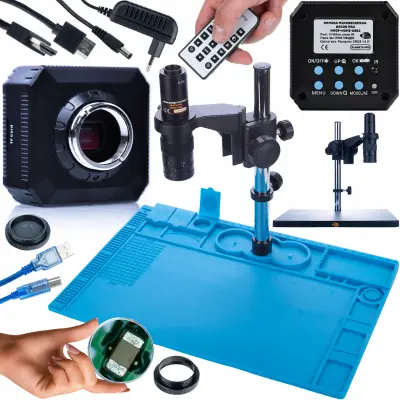 Komplet Mikroskopa Earth Pro MCEP-0.5X, Kamere ORION Pro KMOP-HDMI-USBI, Silikonske Podloge 480x320mm | 7-45x, 16MP, HDMI, Antistatičen