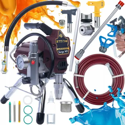 Zenthril Surge WF Airless Brizgalna Naprava – 1800W, 20MPa, 0.019", 2L/min, Easyperformance | Komplet Z Lanco 50cm V 3 Filtrih