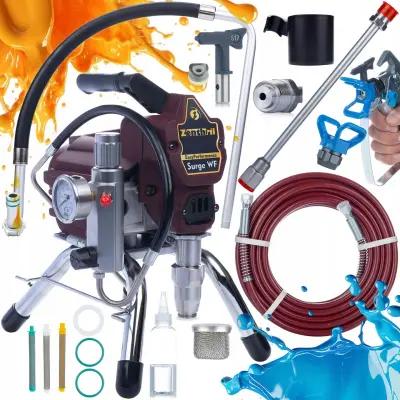 Set Surge WF Airless Brizgalna Naprava – 1800W, 20 Mpa, 0.019", 2L/min, Lance 50 Cm, 3 Prstni Filtri