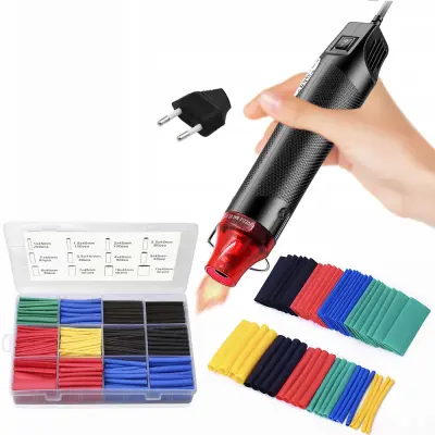 Set Mini Heat Gun Hot-Air 300W V Termokrčljive Cevi 850 Kos – Compact, Natančna, 12 Velikosti, Polyolefin
