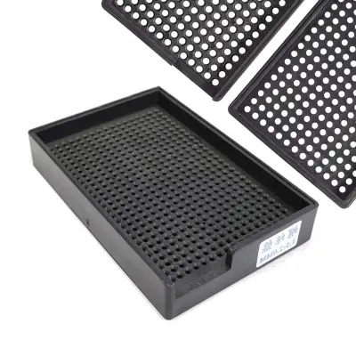 Antistatična ESD Pladenj Za Vijake 1,5-2 Mm – 459 Vtičev, V-Oblika, Antistatični Material | Za Elektroniko