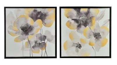 Stenska slika platno Inga INGA 40x40 cm črno-zlata 2 kosa