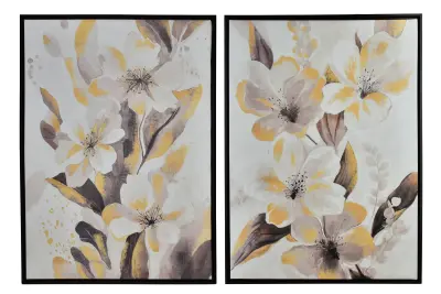 Komplet stenskih slik Prima INGA Zlate rože 50x70 cm zlata 2 kosa