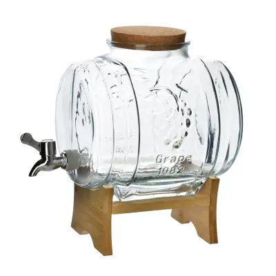 Dozirnik za pijačo s pipico Steklo Modern Kitchen 5L 22x20x27 cm Prozoren 1 kos