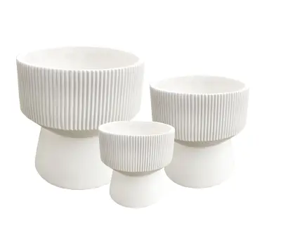 Okrasne oslonke za lonce vlaknena glina Hevra Komplet 44x44x48/38x38x41/30x30x32 cm naravna 3 kos