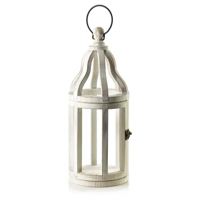Lanterna beljen les LEVI LEVI 16x16x48 cm bela 1 kos