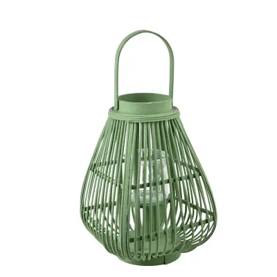 Lanterna lesena Mondex Lucie 24x24x37/51 cm svetlo zelena 1 kos