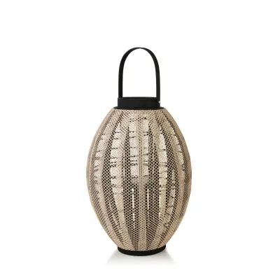 Lanterna les/tkanina Mondex LEVI 11x25x42/54 cm bež/črna 1 kos