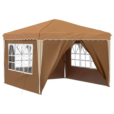 vidaXL Zložljivi šotor za zabave Bež 288 x 288 x 245 cm Oxford tkanina