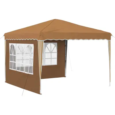vidaXL Zložljivi šotor za zabave Bež 288 x 288 x 245 cm Oxford tkanina