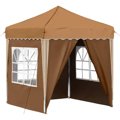 vidaXL Zložljivi šotor za zabave Bež 195 x 195 x 245 cm Oxford tkanina
