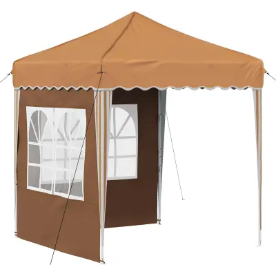 vidaXL Zložljivi šotor za zabave Bež 195 x 195 x 245 cm Oxford tkanina
