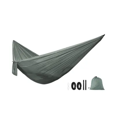 Dvojna kamping viseča mreža 275cm x 140cm, 210T najlon Gray