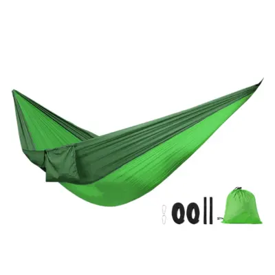 Dvojna kamping viseča mreža 275cm x 140cm, 210T najlon DarkGreen