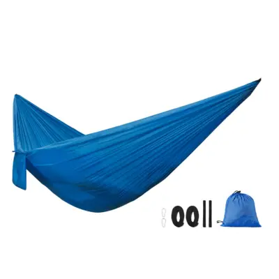 Dvojna kamping viseča mreža 275cm x 140cm, 210T najlon Blue