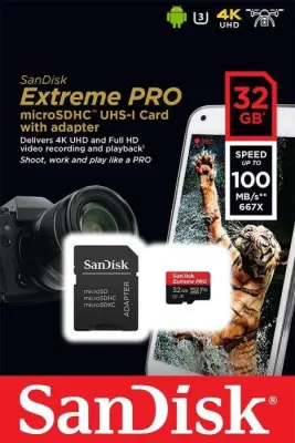 Vrnjen artikel - MICRO SD 32 GB EXTR PRO SANDISK 100MB/90MB