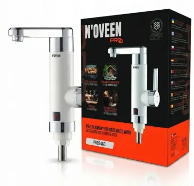 Električna grelna pipa NOVEEN PRO2460, 3600W, IPX4, bela, ABS plastika