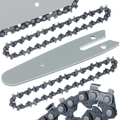 Set 4" Vodilo In 2x Veriga Za Električno Žago – Visokokakovostna Jekla, 13 Cm, 28 Vodilnih Členov, ¼" Korak