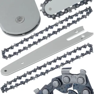 Set Vodilo In Veriga 6" Za Električno Žago – Visokokakovostna Jekla, Dolžina 18,5 Cm, Korak ¼", Združljivo Z Mini Battery Žags