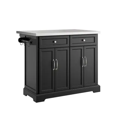 Kuhinjska otočnica Shranjevanje Barva Črna 107x71x92cm FKW71-II-SCH