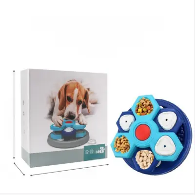 4-slojni počasni podajalnik za pse z modrim dnom, protizadušen pladenj