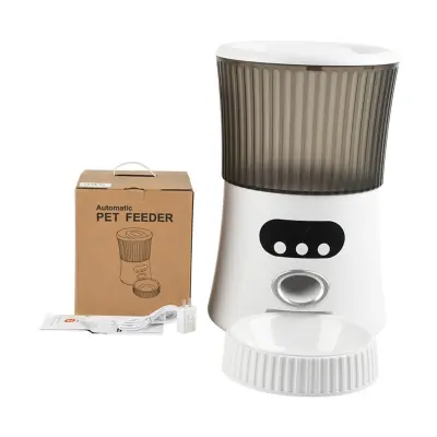 WiFi krmilnik za hišne ljubljenčke PT06W — Pametni avtomatski 6-litrski časovnik z nadzorom porcij, snemanjem glasu in dvojnim rezervnim napajanj