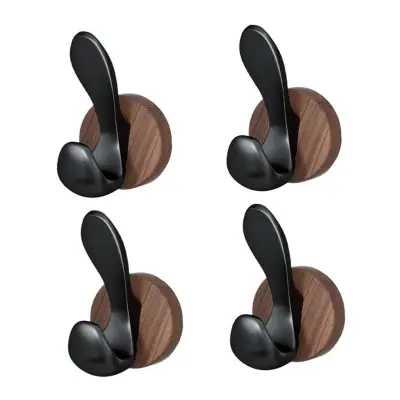 Kljuke čez vrata oreh barve, 4 kosi, brez vrtanja, brez sledi, 5-10kg