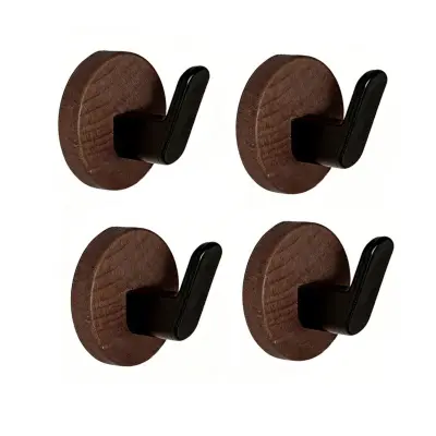 Samolepilni obešalniki za vrata 4 kosi, oreh ABS, nosilnost 5-10 kg