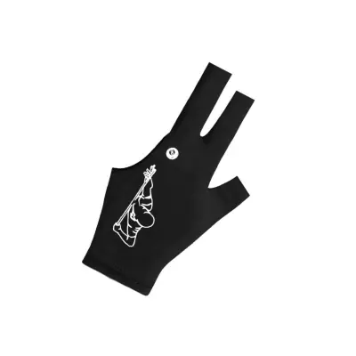 Rokavica za biljard iz likre, 3-prstna odprta, proti drsenju, črna