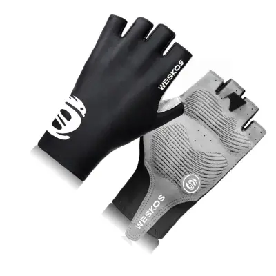 Polprstne kolesarske rokavice - zračne, protizdrsne, usnjen dlan  XL