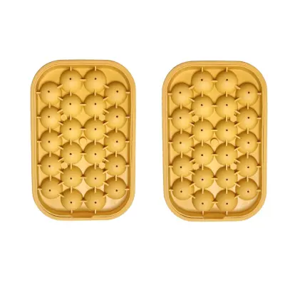 Majhen silikonski model za ledene kroglice, 2 kosa – 22 mini kroglic za ledene kroglice za koktajle in viski Yellow