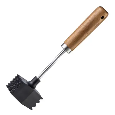 Dvostranski nabijač mesa z akacijevim ročajem in inox glavama