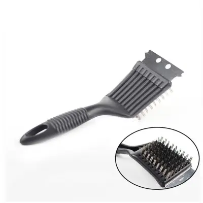 Krtača za žar iz nerjavečega jekla z ABS ročajem in strgalom