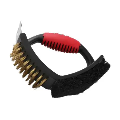 Krtača za žar s srcasto bakreno žico, 3v1 strgalo, PP držalo