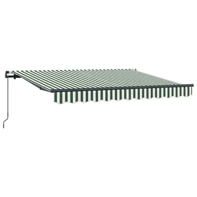 vidaXL Retraktilna tenda Zelena 350 x 200 cm blago