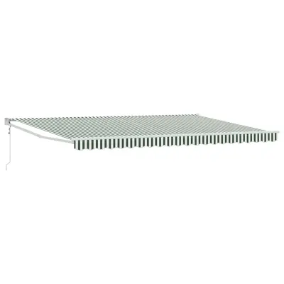 vidaXL Retraktilna tenda Zelena in Bela 500 × 300 cm