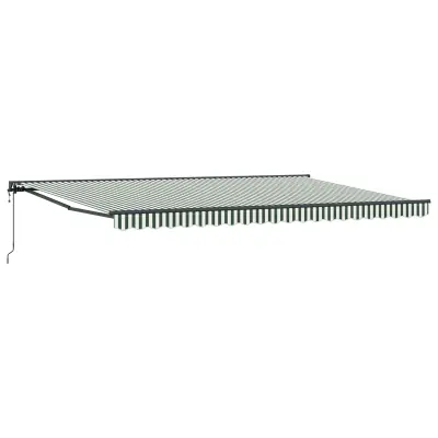 vidaXL Okvir tende Zelena in Bela 500 × 300 cm Poliester s PU premazom