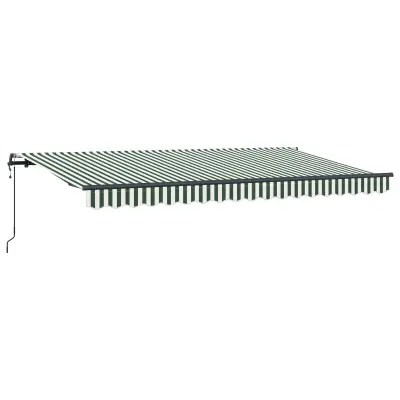 vidaXL Retraktilna tenda Zelena 400 x 200 cm blago