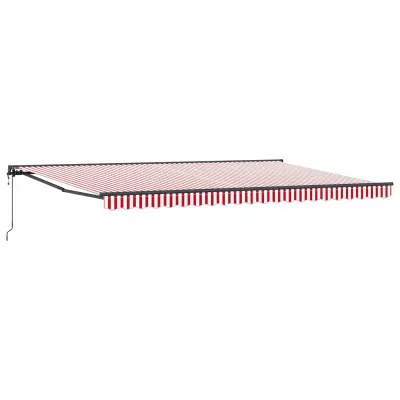 vidaXL Okvir tende Rdeča in bela 500 × 300 cm Poliester s PU premazom