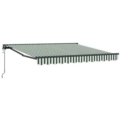 vidaXL Okvir tende Zelena in Bela 350 x 250 cm Poliester s PU premazom