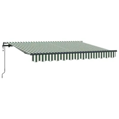 vidaXL Retraktilna tenda Zelena 350 x 200 cm blago