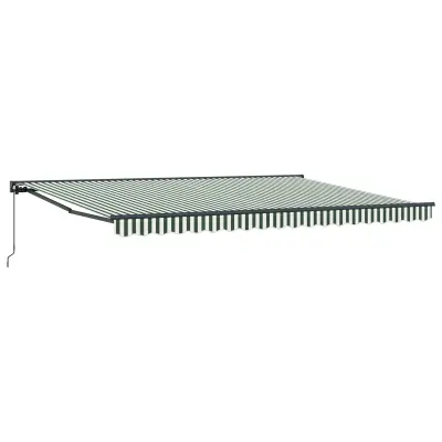 vidaXL Okvir tende Zelena in Bela 450 × 300 cm Poliester s PU premazom