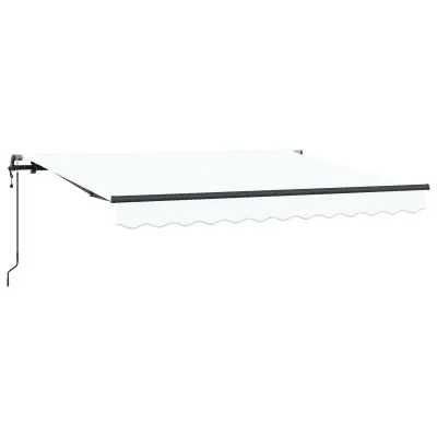 vidaXL Retraktilna tenda Bela 350 x 200 cm blago