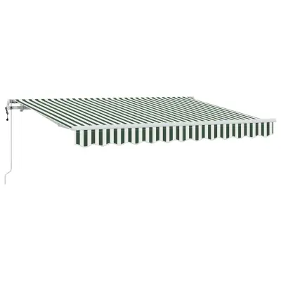 vidaXL Retraktilna tenda Zelena 350 x 200 cm blago