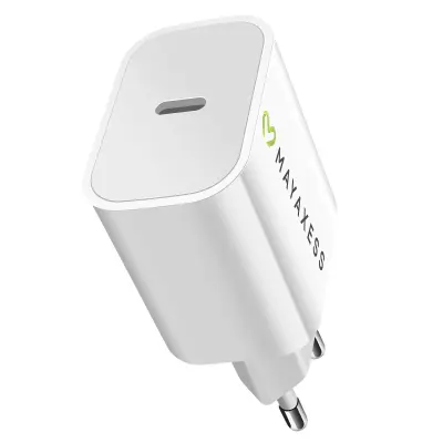 Mayaxess, 20W omrežni polnilnik USB C Power Delivery, Bela