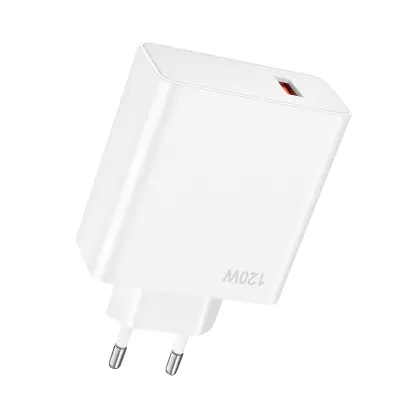 120W Hitro polnjenje USB omrežni polnilnik s kablom USB na USB-C, Bela